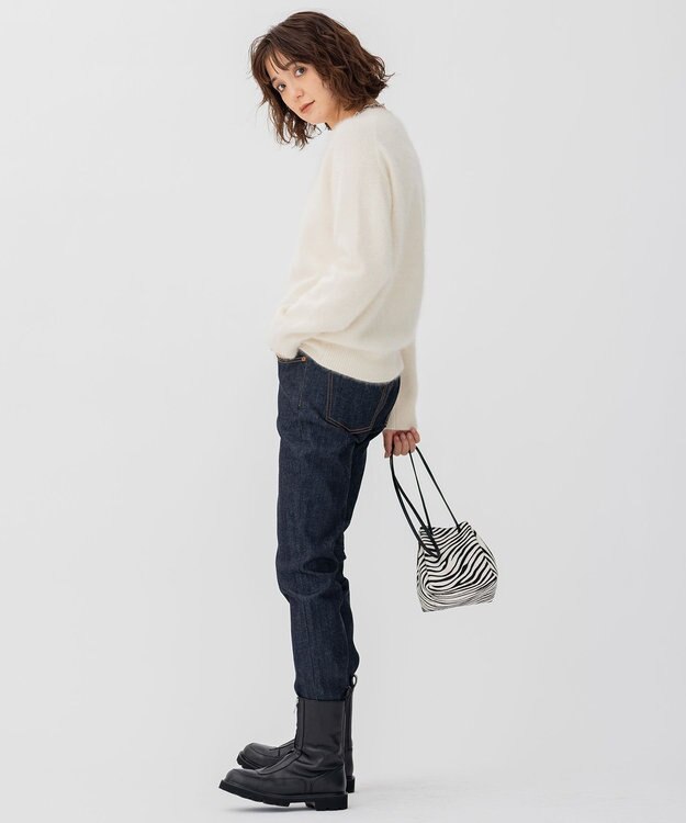 23区 ヘアリー ニット アイボリー系