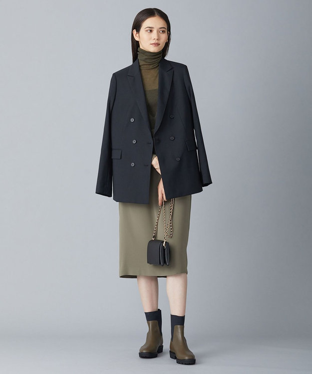 ICB 【WEB限定カラーあり・洗える】ライトダブルクロス スカート アッシュカーキ系