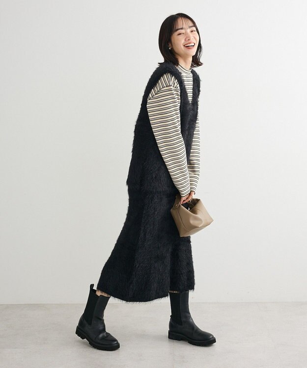 Green Parks ・Ｐｅｔｉｔ　Ｆｌｅｕｒ　シャギーマーメイドスカート Black