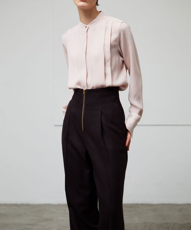 BEIGE， 【洗える】STOW / フロントタックブラウス Nude