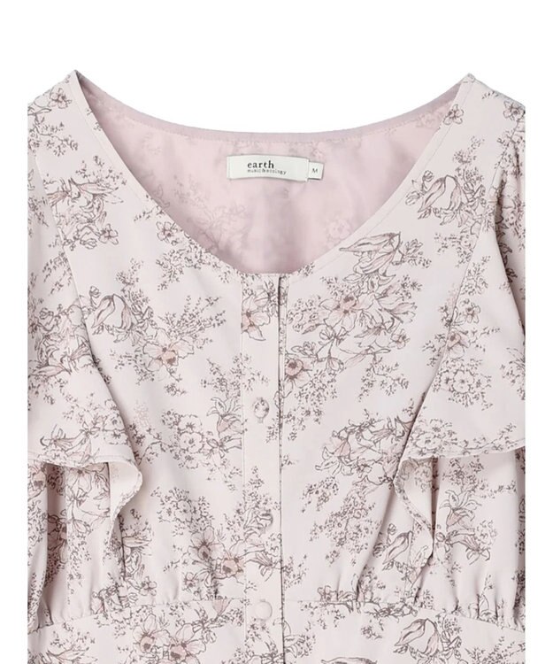 earth music&ecology フラワーフレアワンピース Ivory