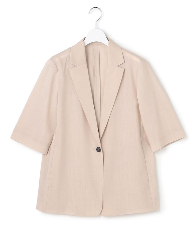 ICB L Peラミーシアータフタ 半袖ジャケット サンドベージュ