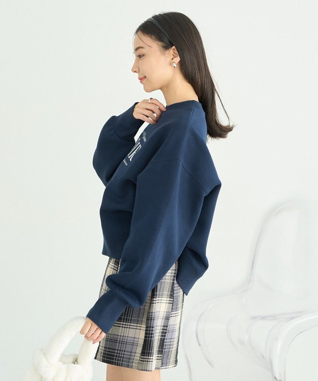 earth music&ecology アソートロゴショートスウェット Navy