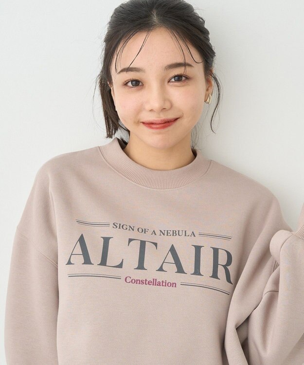 earth music&ecology アソートロゴショートスウェット Pink Beige