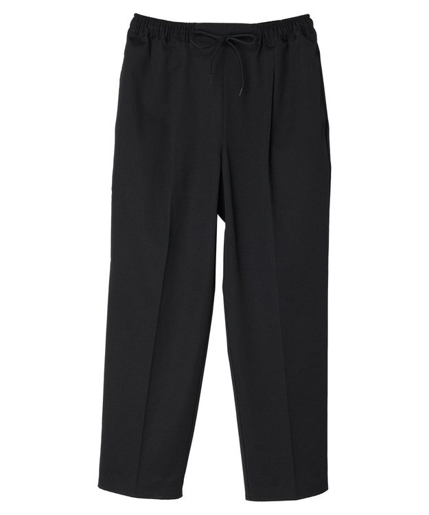 Green Parks さらっときれいシルエットパンツ Black