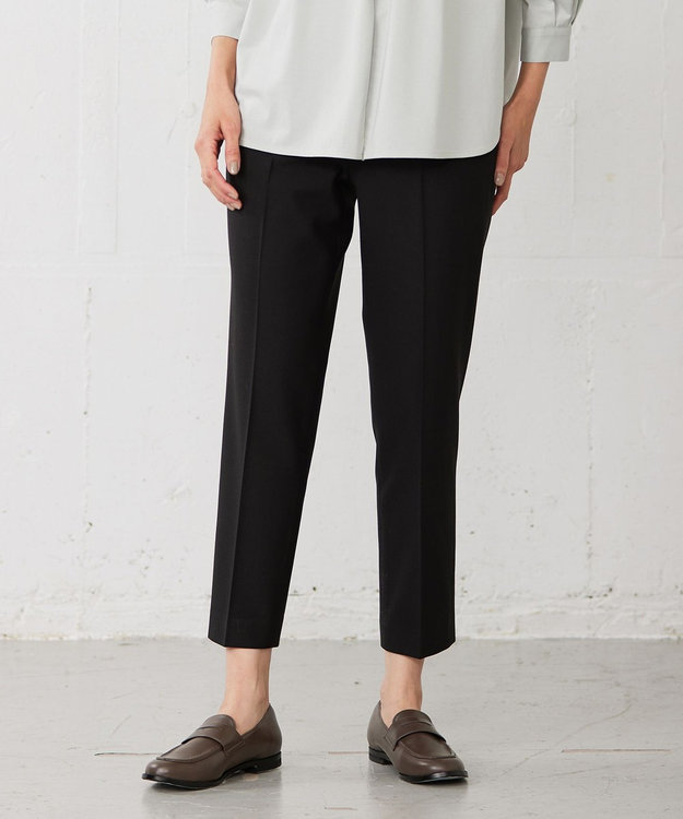 J.PRESS LADIES 【洗える】2way thermoサキソニー テーパード パンツ ブラック系