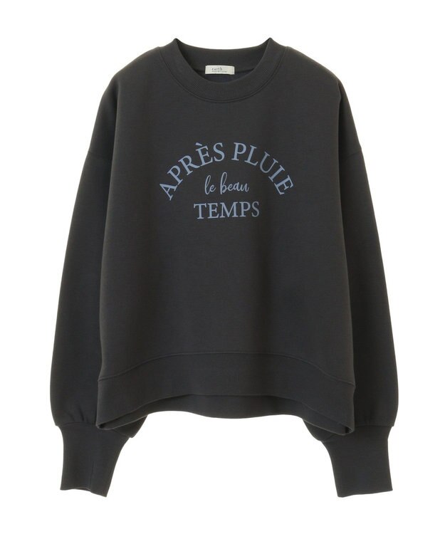 earth music&ecology アソートロゴショートスウェット Charcoal Gray