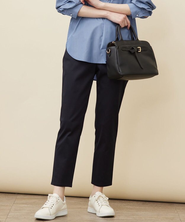 ANY SIS 【撥水機能】サテンストレッチビューティー パンツ ネイビー