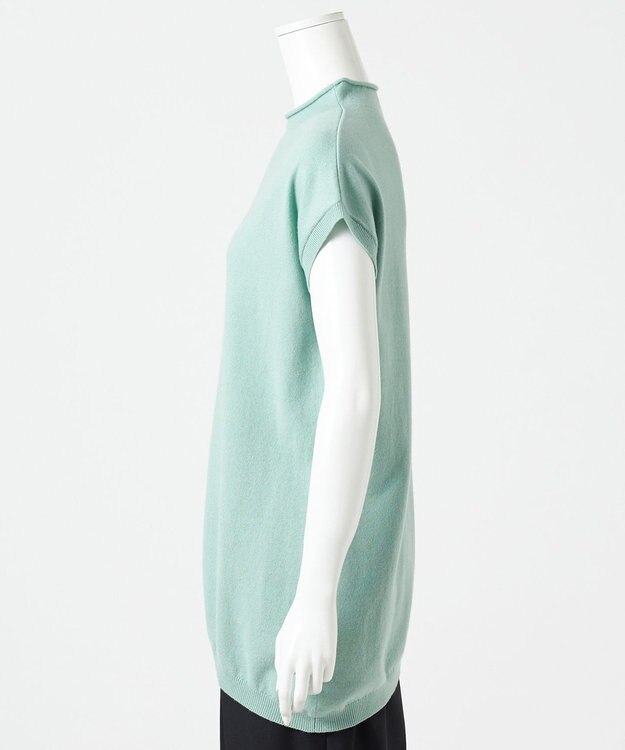 23区 L 【エステータ】マーセライズドウールカシミヤ アシンメトリー ニット グリーン系