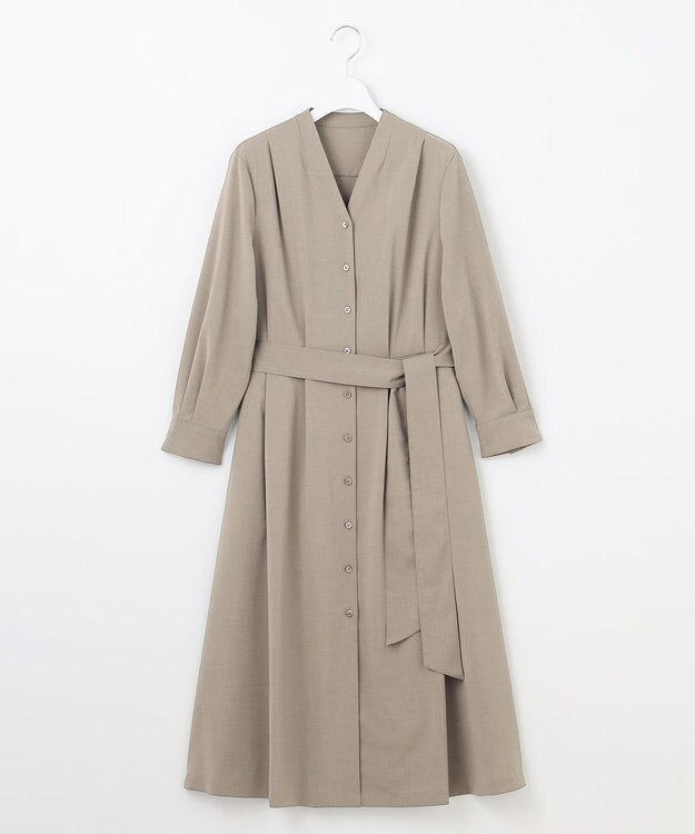 自由区 【接触冷感・UVカット・吸水速乾・洗える】ドライタッチファンクショナル ワンピース カーキ