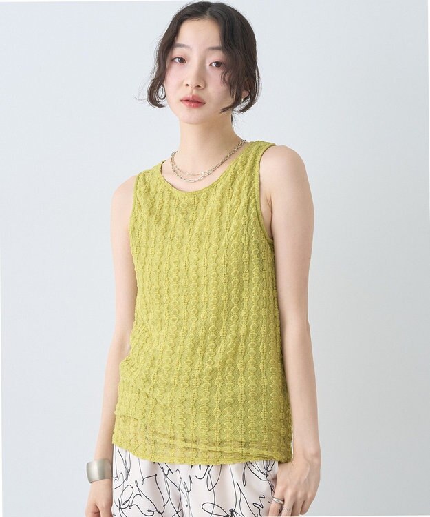 earth music&ecology ストレッチレースタンクトップ Light Green