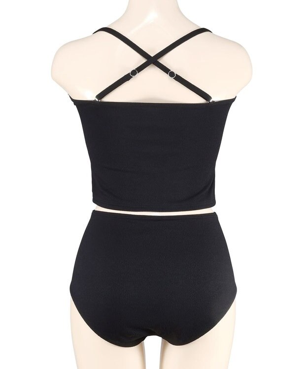 San-ai Resort（三愛水着楽園） 【WEB限定】ニットレーストップス付き4点セット水着 オフホワイト