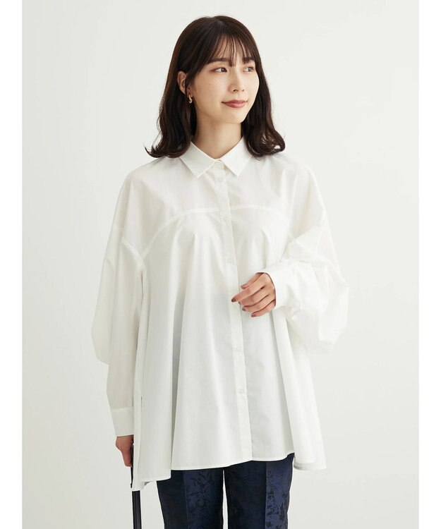 Green Parks ・ｆｕｒｒｙ　ｒａｔｅ　変形キリカエシャツチュニック Off White