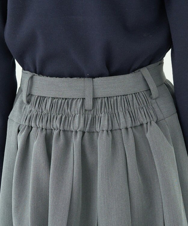 earth music&ecology ベルト付きプリーツミニスカート Gray