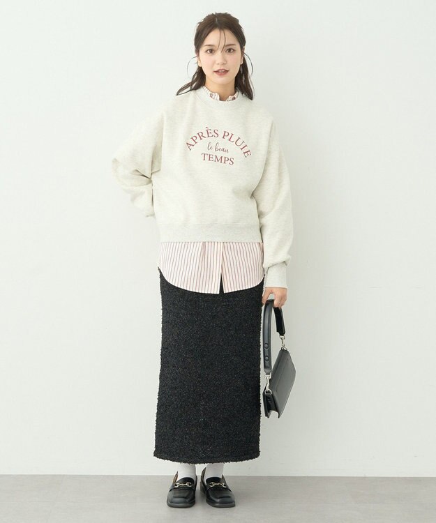 earth music&ecology アソートロゴショートスウェット Oatmeal