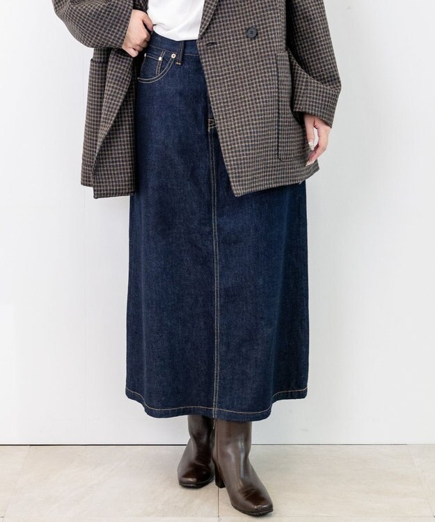 caqu FS 4/5丈 デニムスカート rinse
