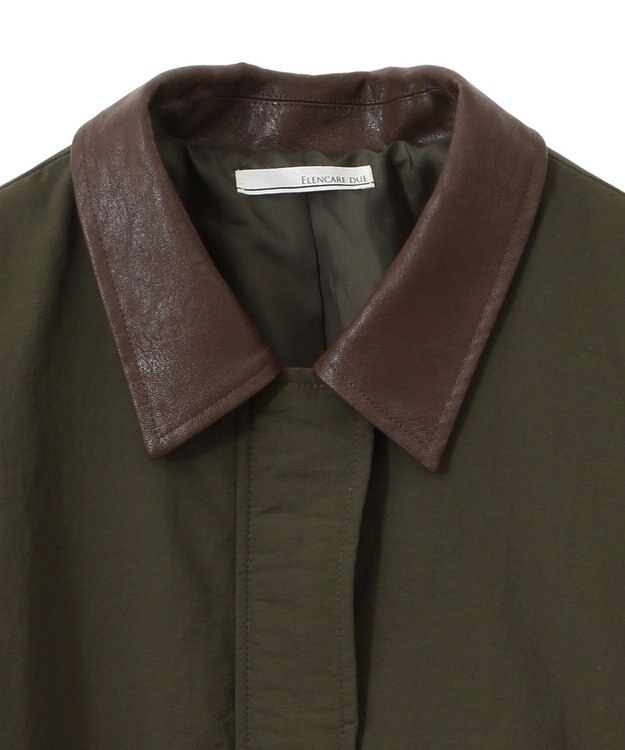 Green Parks ・ＥＬＥＮＣＡＲＥ　ＤＵＥ　フェイクレザーエリブルゾ Khaki