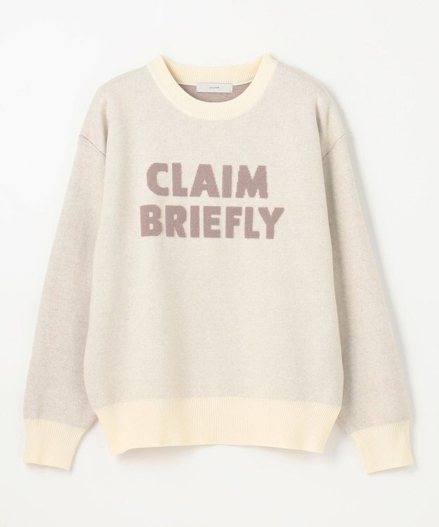 ANY スウェットライクフェザーロゴニット エクリュ×モカ