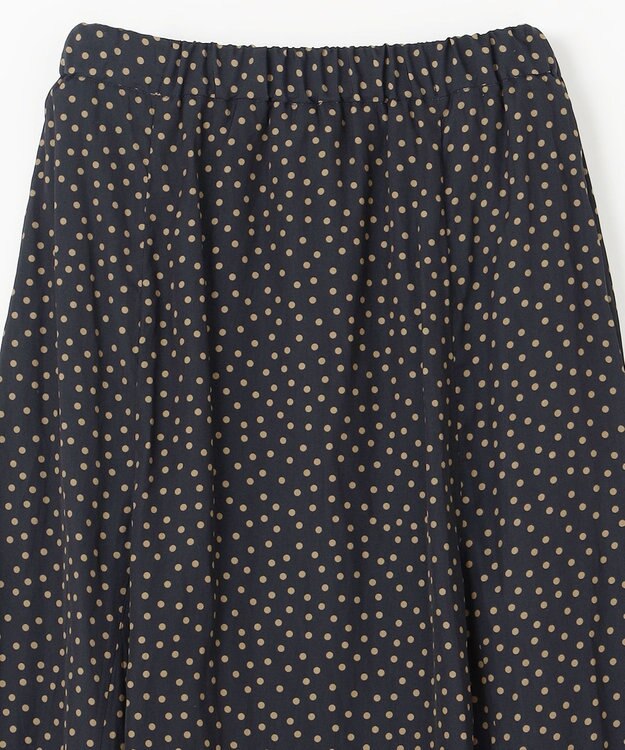 ANY 【洗濯機可能】フレアマチスカート ネイビードット