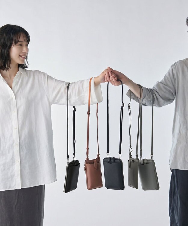 Atelier nuu côté スマホショルダー ファスナー アイスグレー