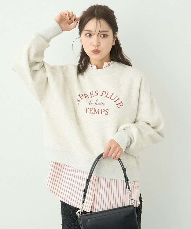 earth music&ecology アソートロゴショートスウェット Oatmeal