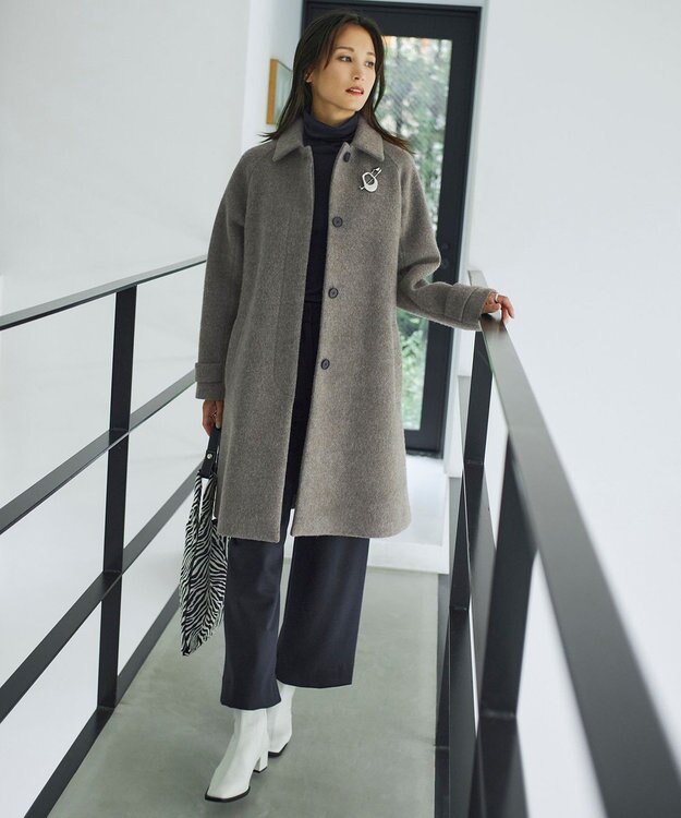 ICB 【洗える】 スムージータートル ニット ブラック系