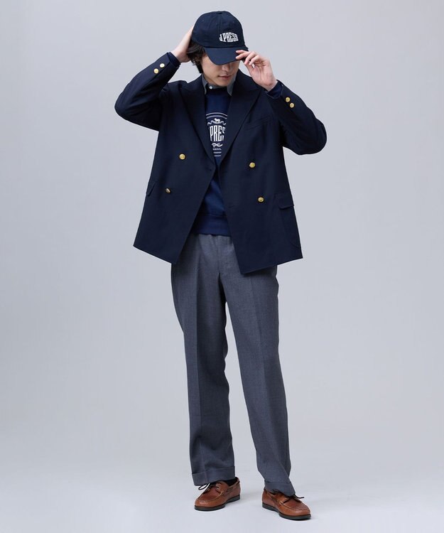 J.PRESS MEN 【J.PRESS ORIGINALS】【UNISEX】Wool Polyester Stretch Toropical 4B Blazer / Baggy-Fit ネイビー系