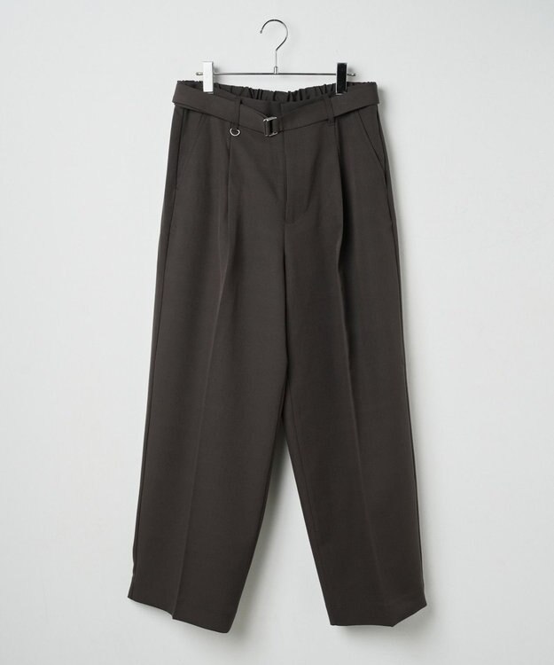 WEGO トロミ　ベルト付きワイドスラックス ブラウン