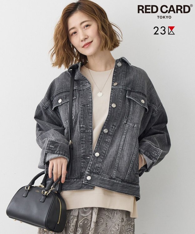 23区 L 【滝沢眞規子さん着用/RED CARD TOKYO×23区】オーバーサイズ デニム ジャケット グレー系