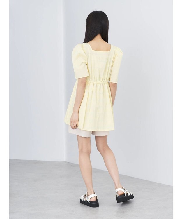 earth music&ecology スクエアネックチュニック Yellow