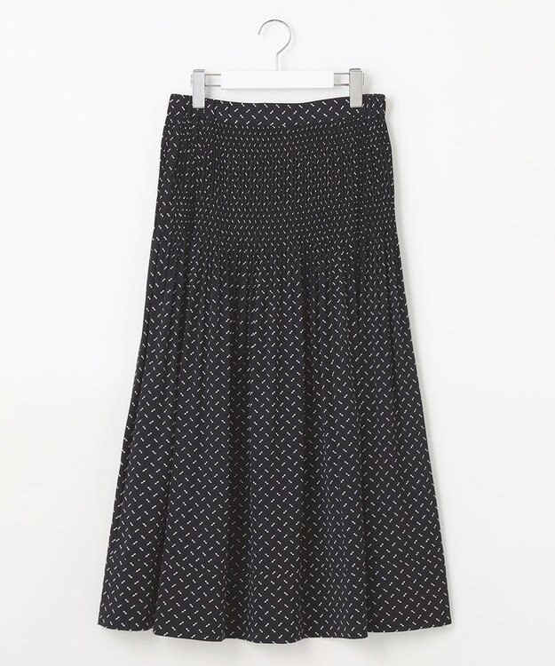 自由区 S 【セットアップ対応・洗える】ライトサテンプリーツ スカート ブラック系1