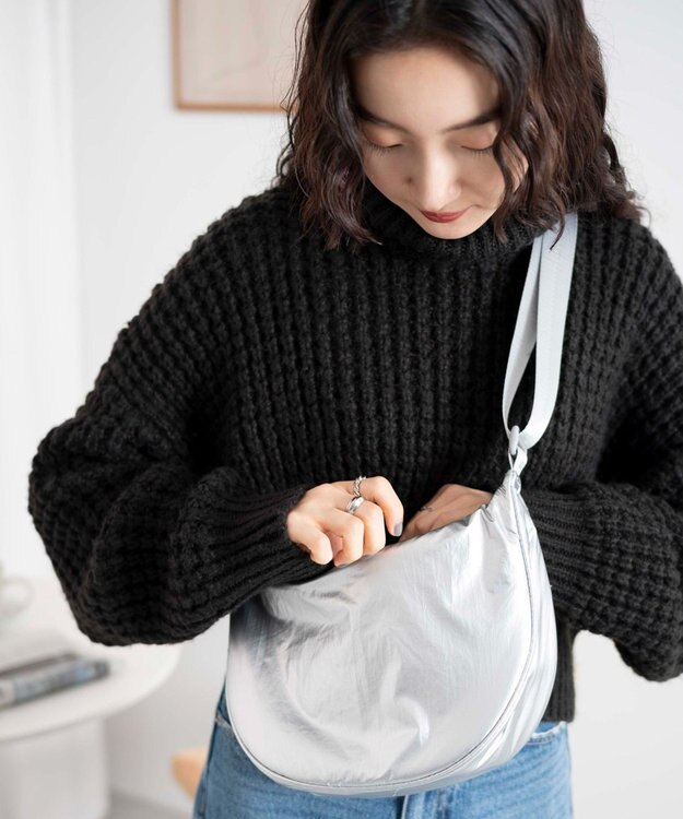 WEGO カラーハーフムーンショルダー シルバー