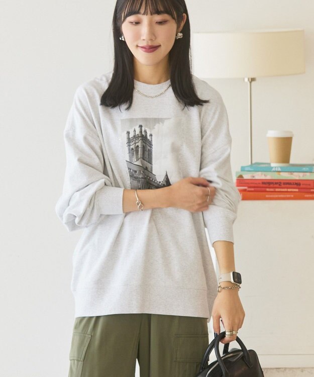 AMERICAN HOLIC ハンドストロークフォト裏毛プルオーバー Gray Mixture