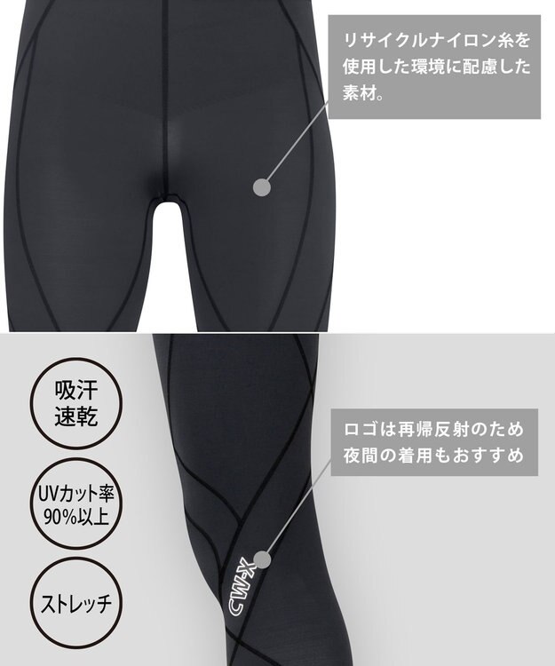 CW-X 【MEN】　スポーツタイツ　ジェネレーターモデル　下半身フルサポート　吸汗速乾　/ワコール　HZO669 ブラック