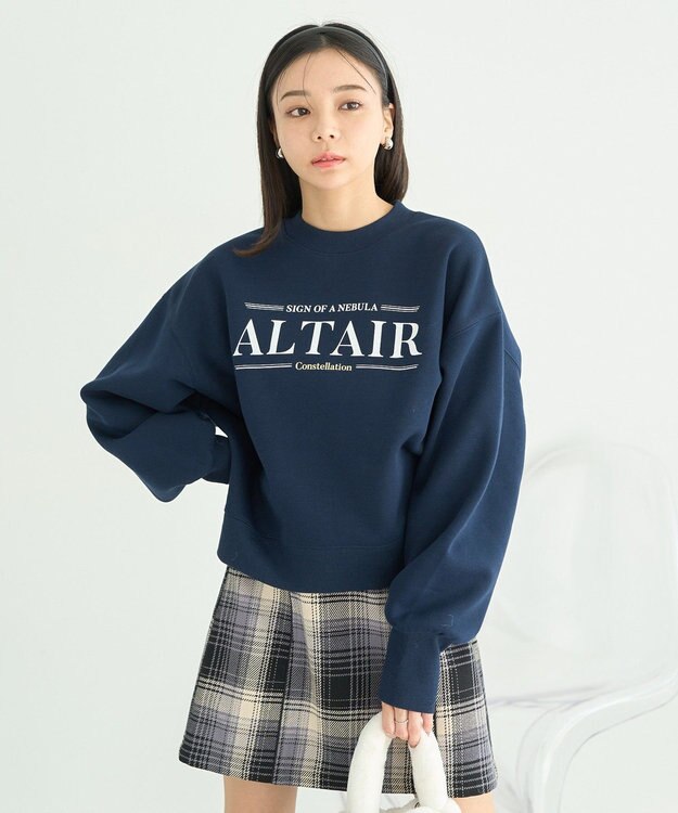 earth music&ecology アソートロゴショートスウェット Navy