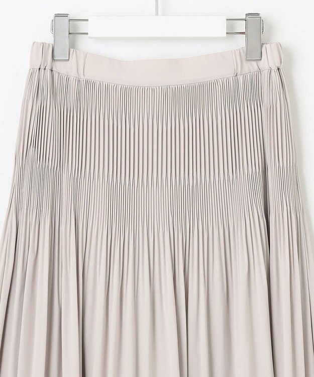 自由区 S 【セットアップ対応・洗える】ライトサテンプリーツ スカート ライトグレー系