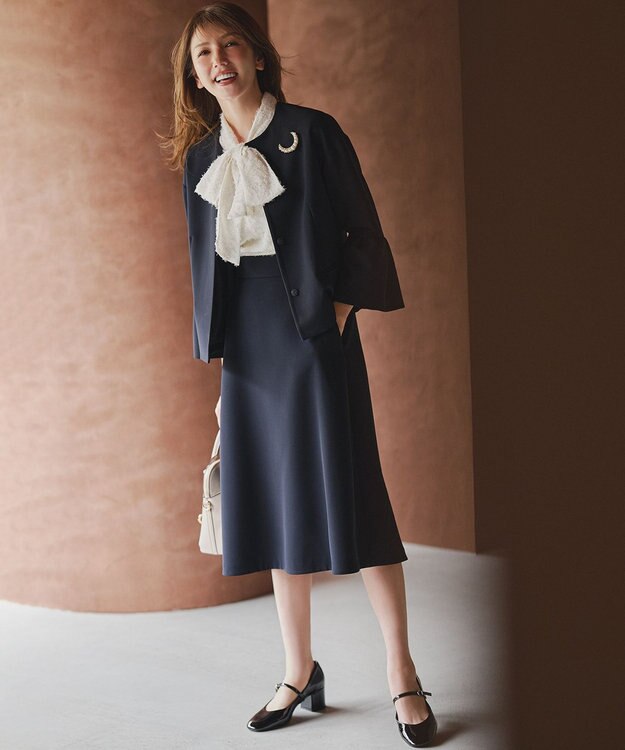 組曲 S 【KUMIKYOKU NAVY】コンフォータブルドレープ フレアスリーブジャケット ネイビー系