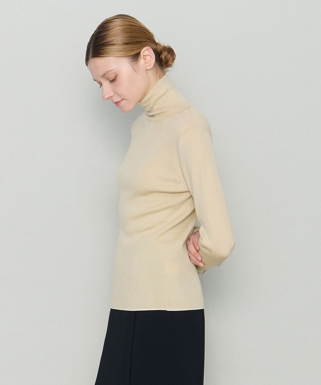 JOSEPH 【洗える】ウールリブ　ハイネックニット Pale Olive