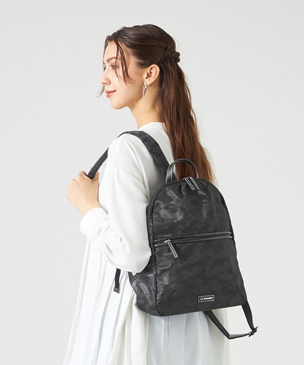 LA BAGAGERIE シャドージャカード リュックサック ブラック