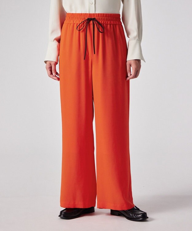 Paul Smith バックサテン ジョーゼット ワイドパンツ オレンジ