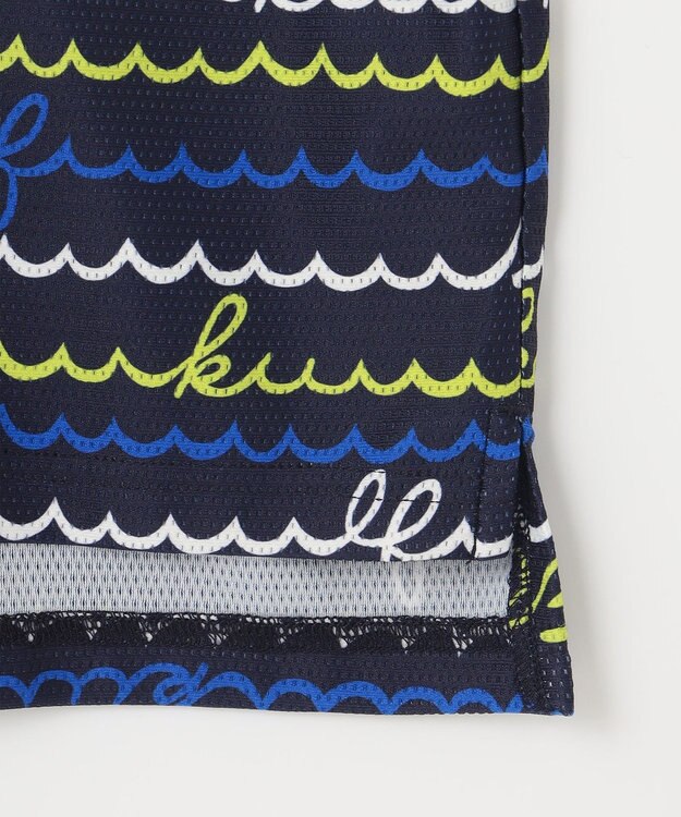 23区GOLF 【MEN】【吸水速乾・UVケア】ウェーブロゴプリント 半袖シャツ ネイビー系5