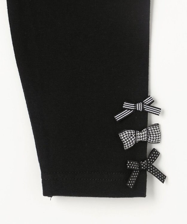 ANY KIDS 裾リボン 無地レギンス ブラック