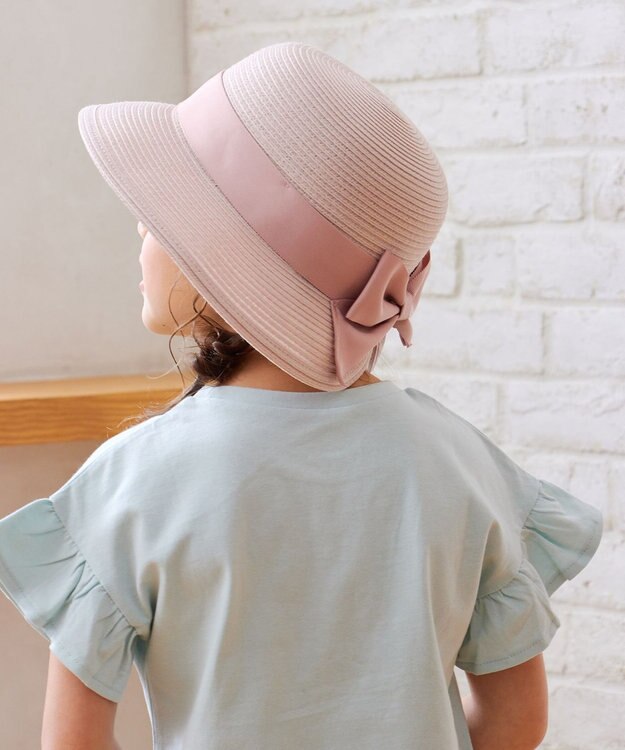 ANY KIDS 後ろ割れ リボン ブレード ハット ピンク