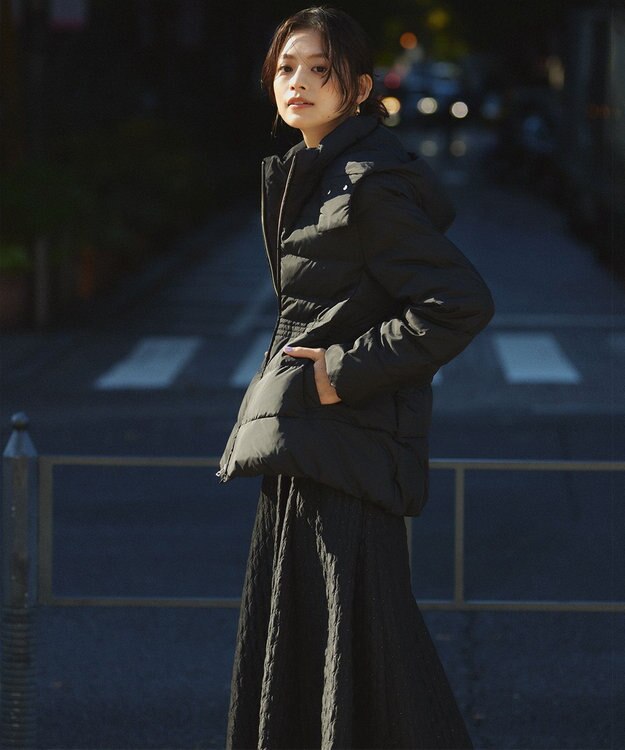 組曲 ジオメトリックフラワージャガード フレアスカート ブラック系