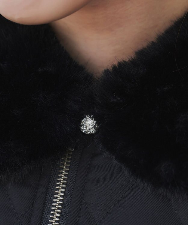 Tiaclasse エコファー付け襟ティペット ブラック