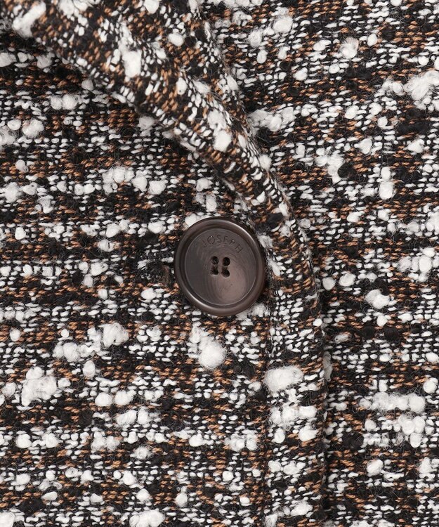 JOSEPH ウールツィード　ダブルブレステッドコート Black combo