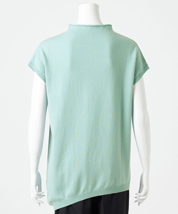 23区 L 【エステータ】マーセライズドウールカシミヤ アシンメトリー ニット グリーン系