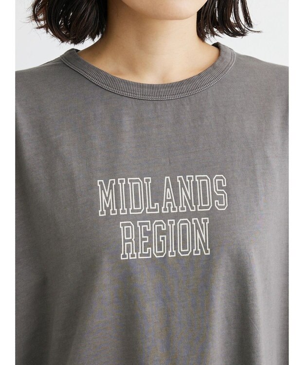 Green Parks ５分袖ピグメントロゴプルオーバー Gray