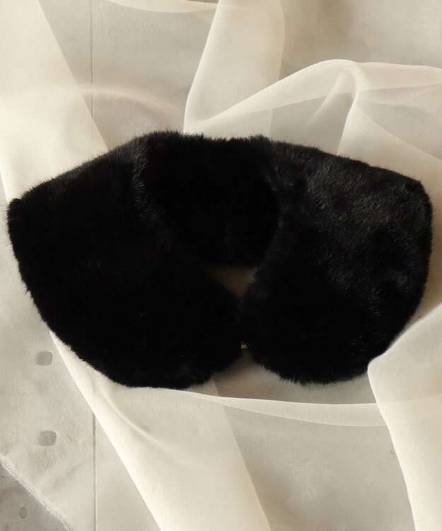 Tiaclasse エコファー付け襟ティペット ブラック