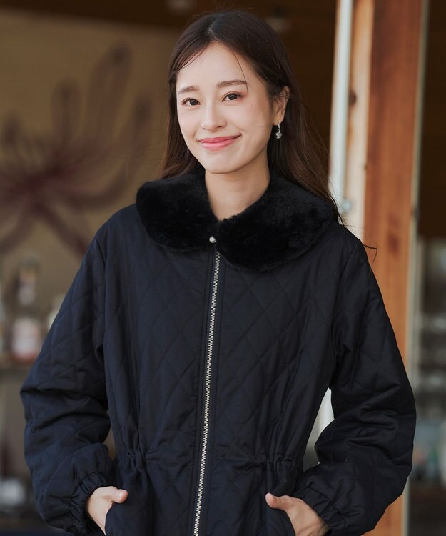 Tiaclasse エコファー付け襟ティペット ブラック